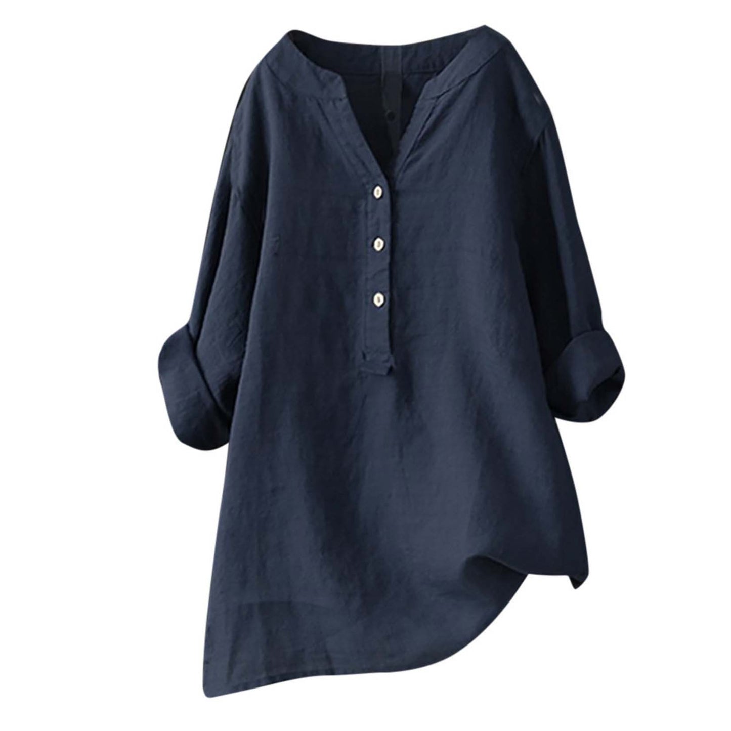 Isadora Stand Collar Linen Tunic