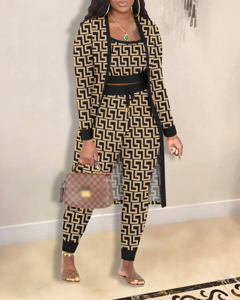 Zara Printed Coat & Trousers Set