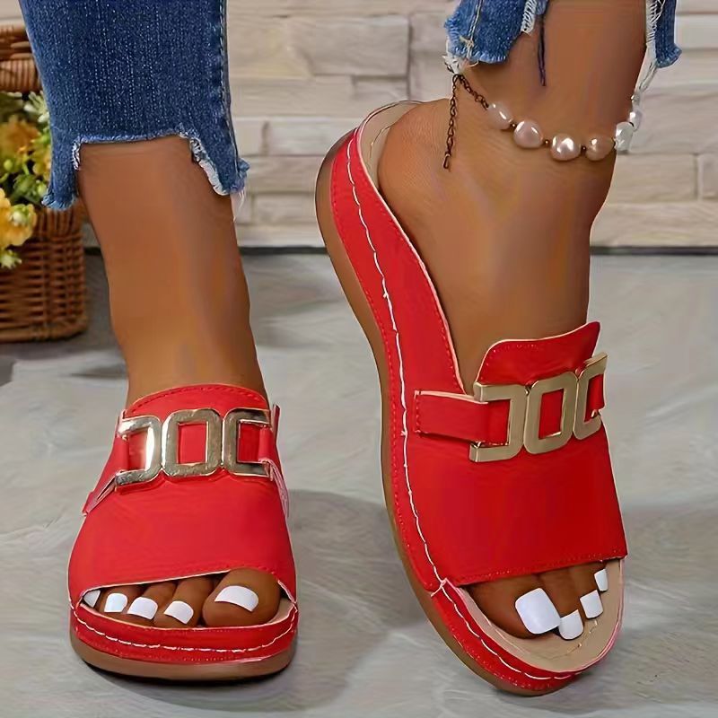 Bex Wedge Buckle Flat Sandal