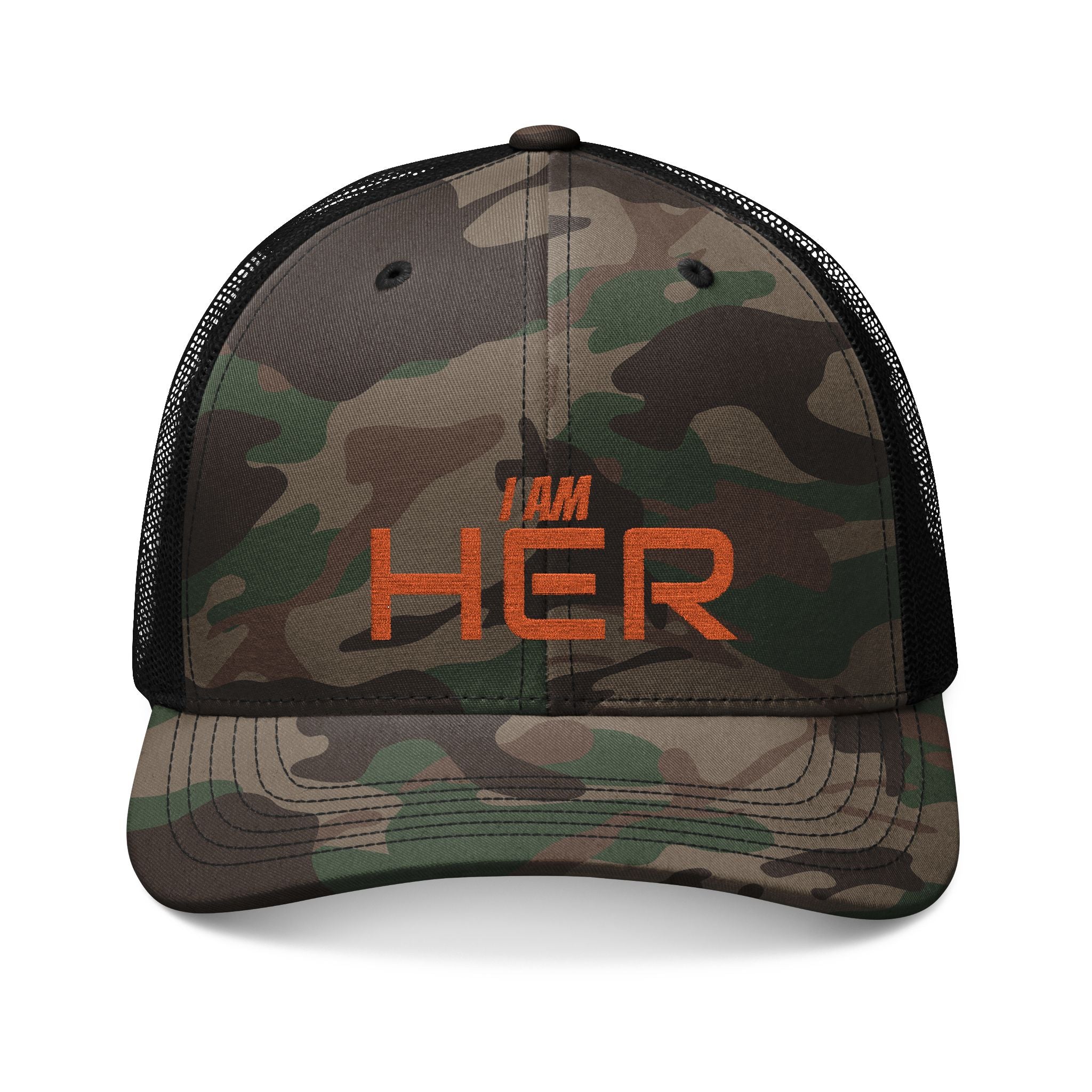 “I am HER” Embroidered—Camouflage Trucker Hat