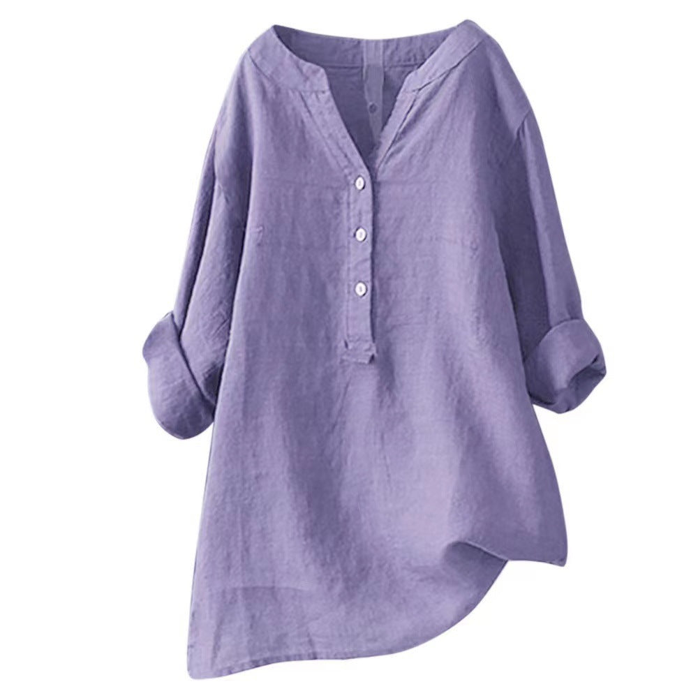Isadora Stand Collar Linen Tunic