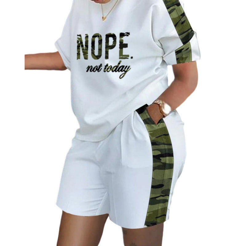 Camille Printed Short-Sleeve Two-Piece Set