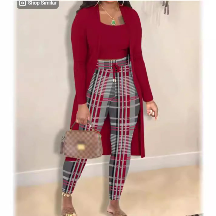 Zara Printed Coat & Trousers Set