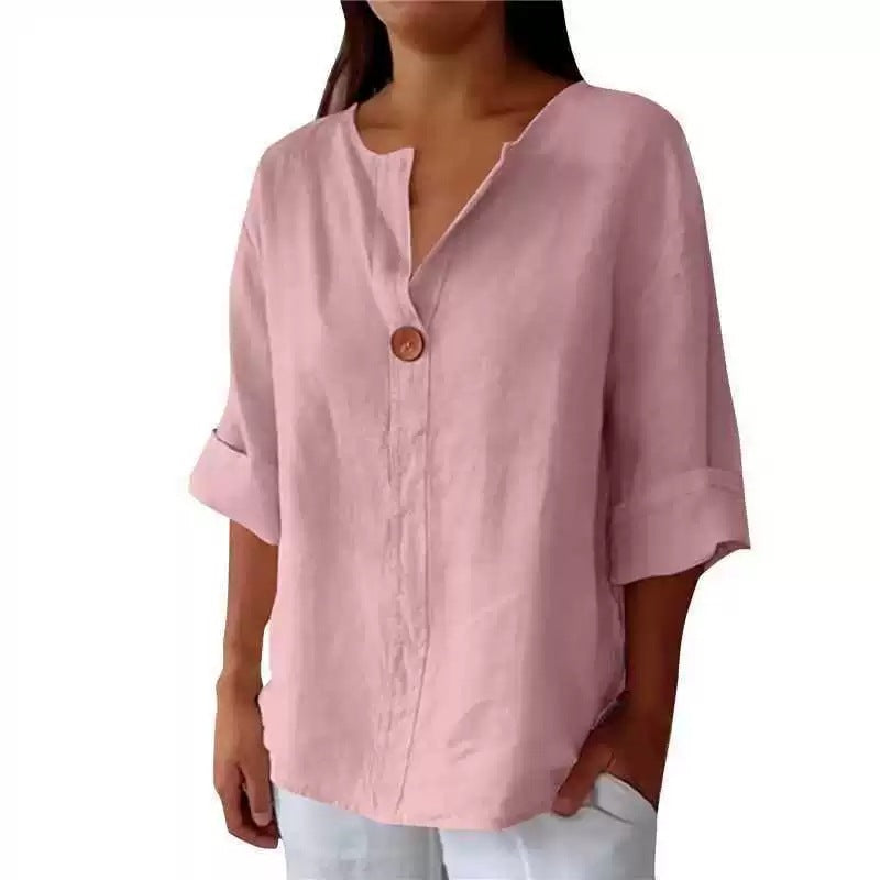 Odera V-Neck Button Top