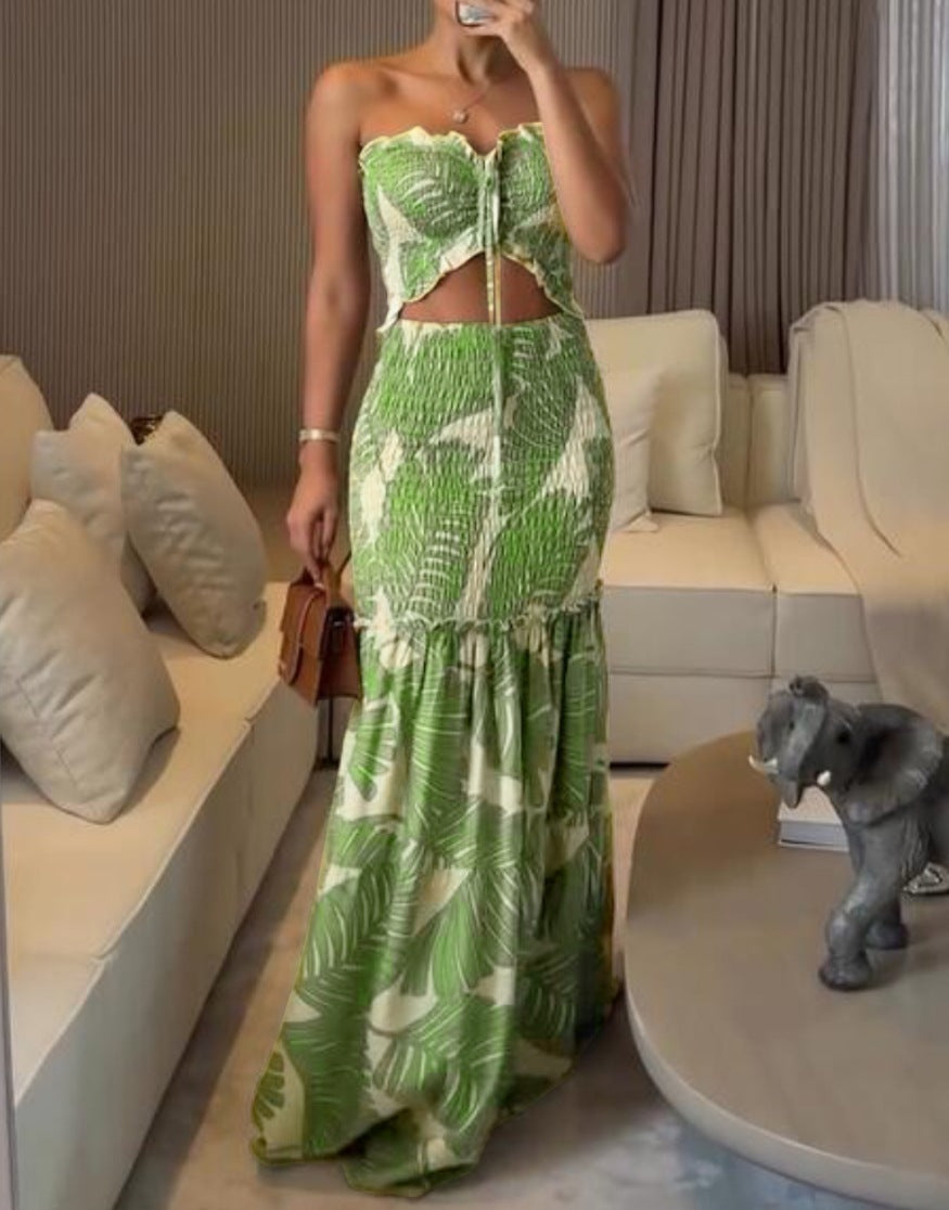 Brandeal Ruffle Hem Vacation Dress