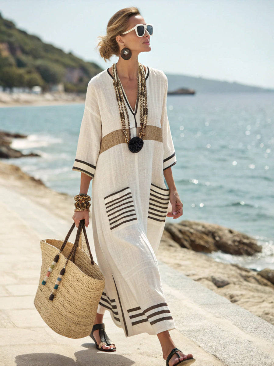 Senna Striped Print Maxi Dress