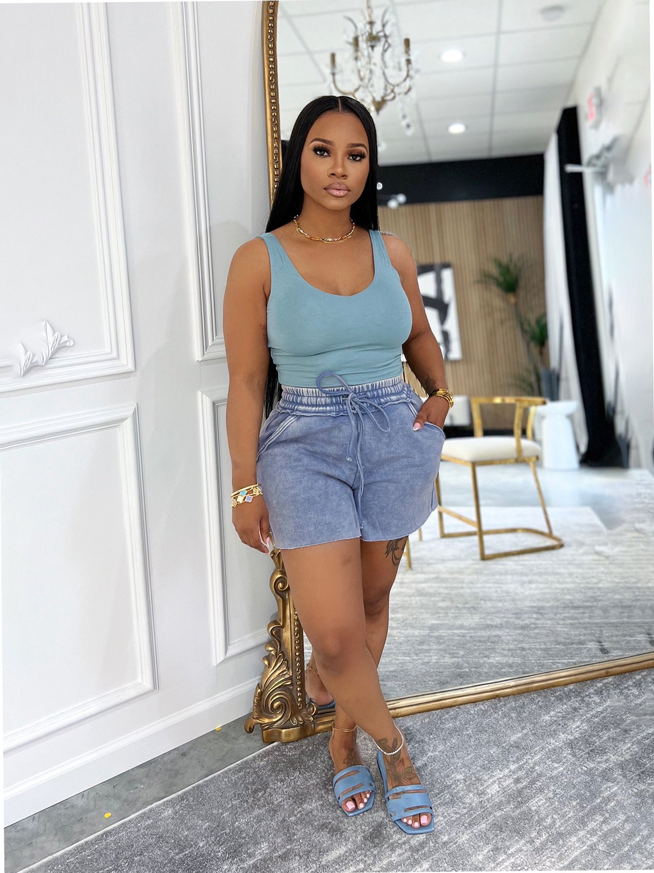 Reign Backless Shorts Set
