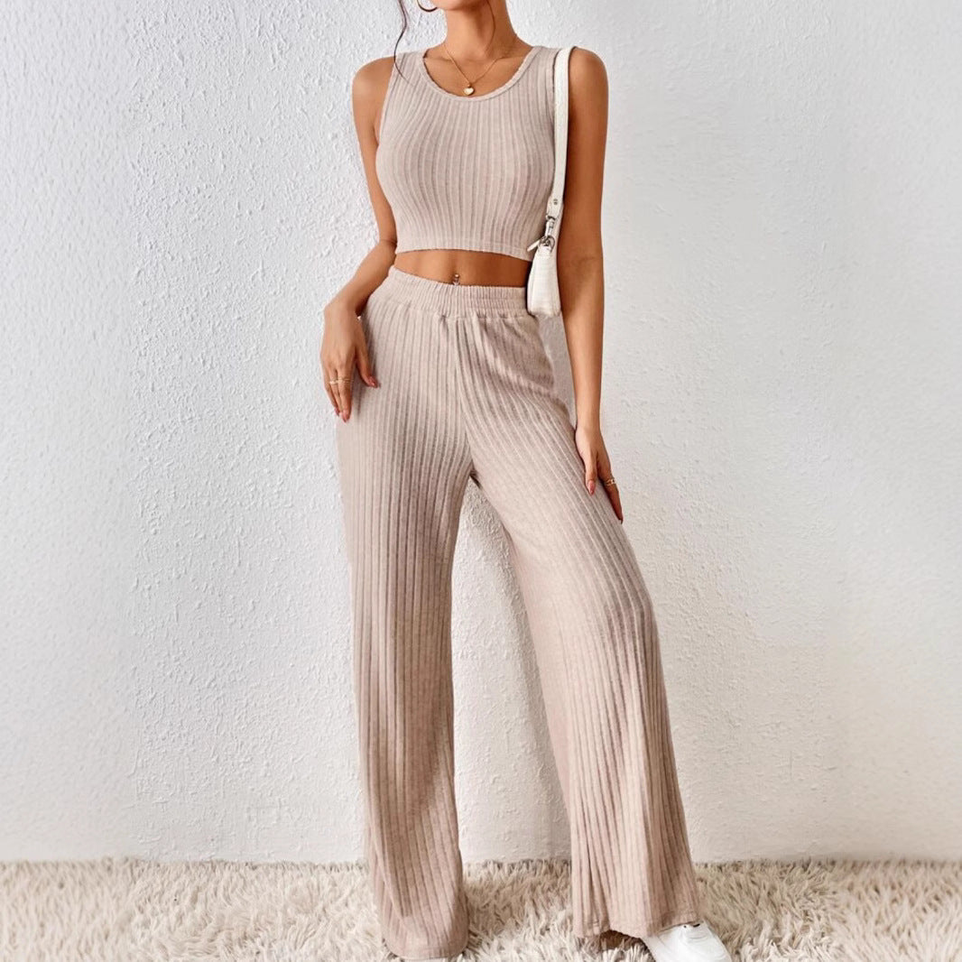 Elara Ribbed Knit Vest Set