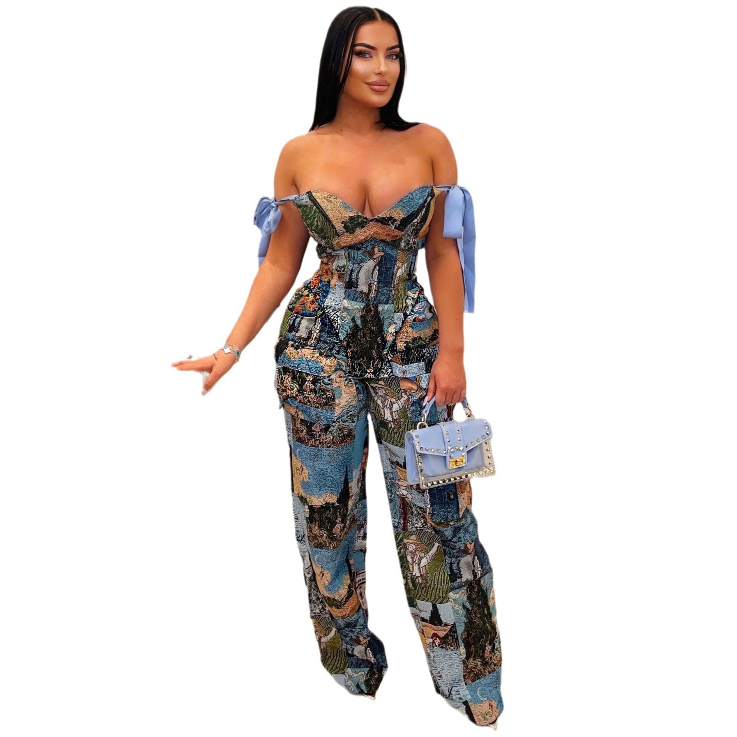 Verra Oil-Print Drawstring Cargo Set