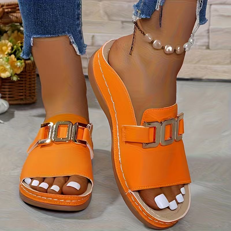 Bex Wedge Buckle Flat Sandal