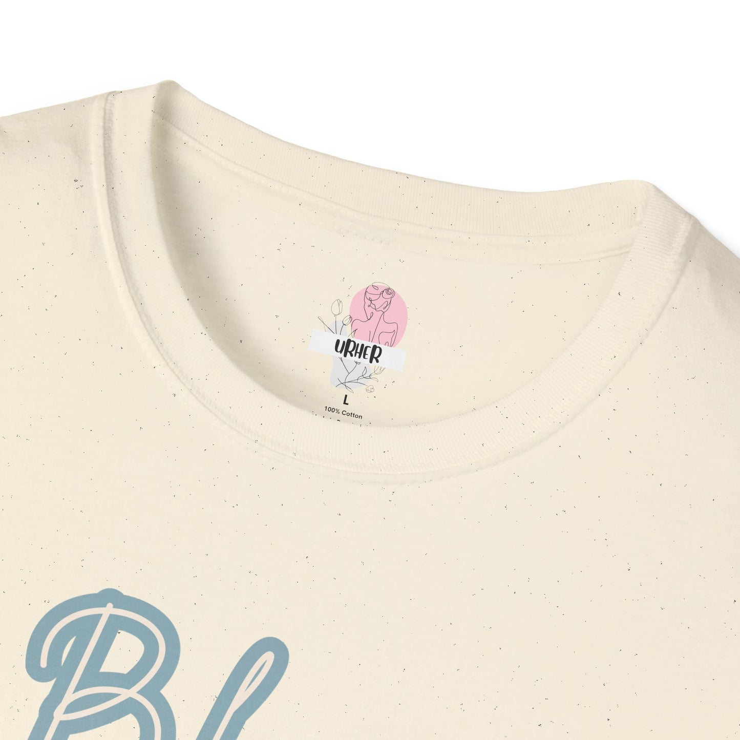 Blue bloom Block T-Shirt – Gildan Softstyle Cotton Crew Neck Casual Tee