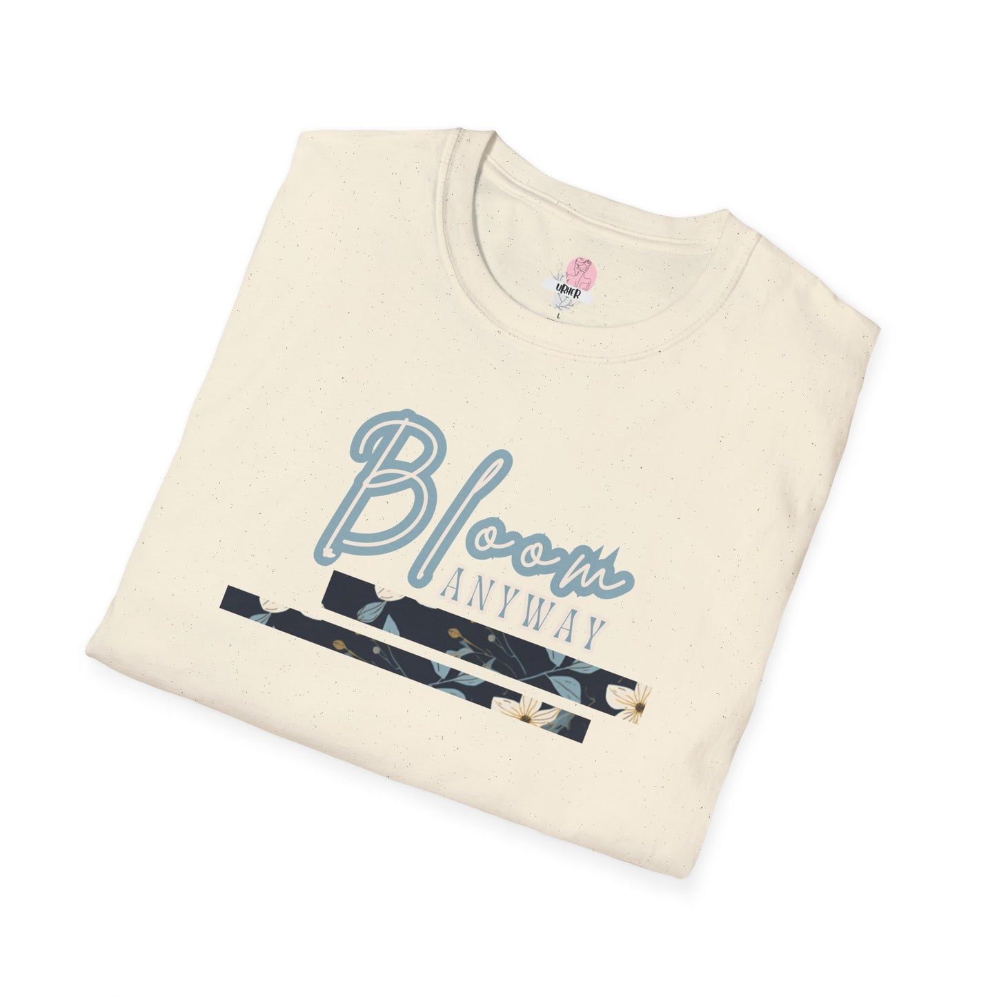 Blue bloom Block T-Shirt – Gildan Softstyle Cotton Crew Neck Casual Tee