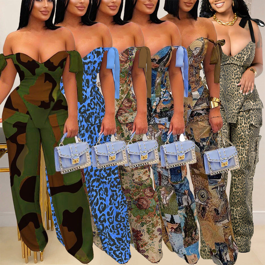 Verra Oil-Print Drawstring Cargo Set