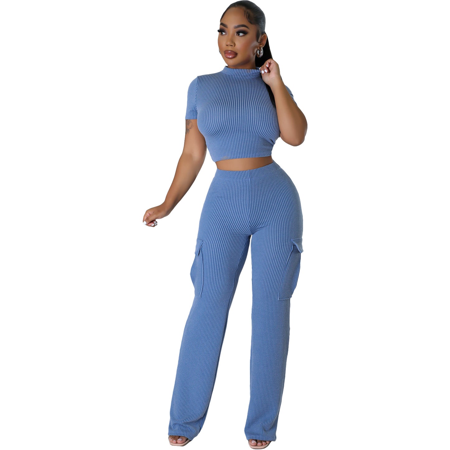 Lyric Solid Wide-Leg Jumpsuit Set