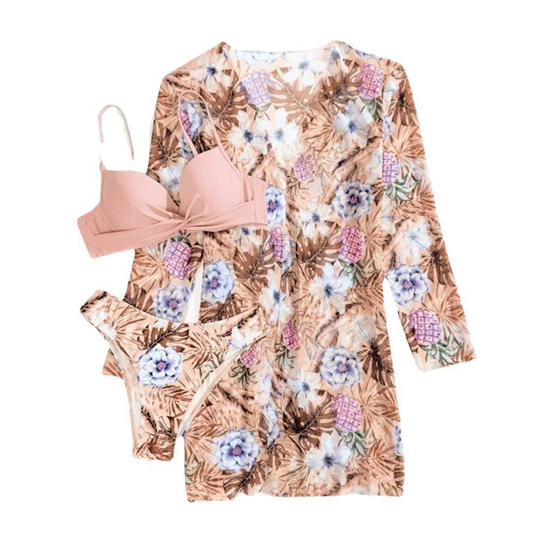 Ines Printed Three-Piece Swimsuit