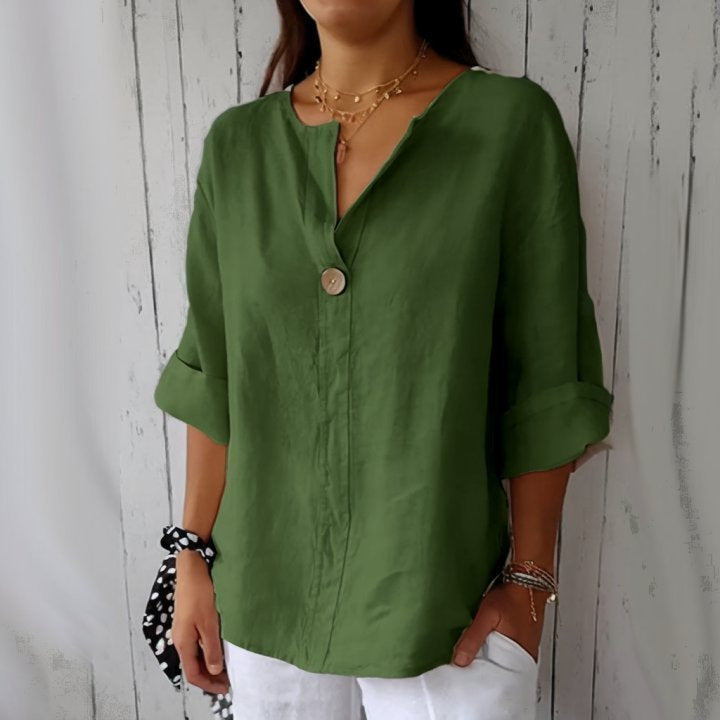 Odera V-Neck Button Top