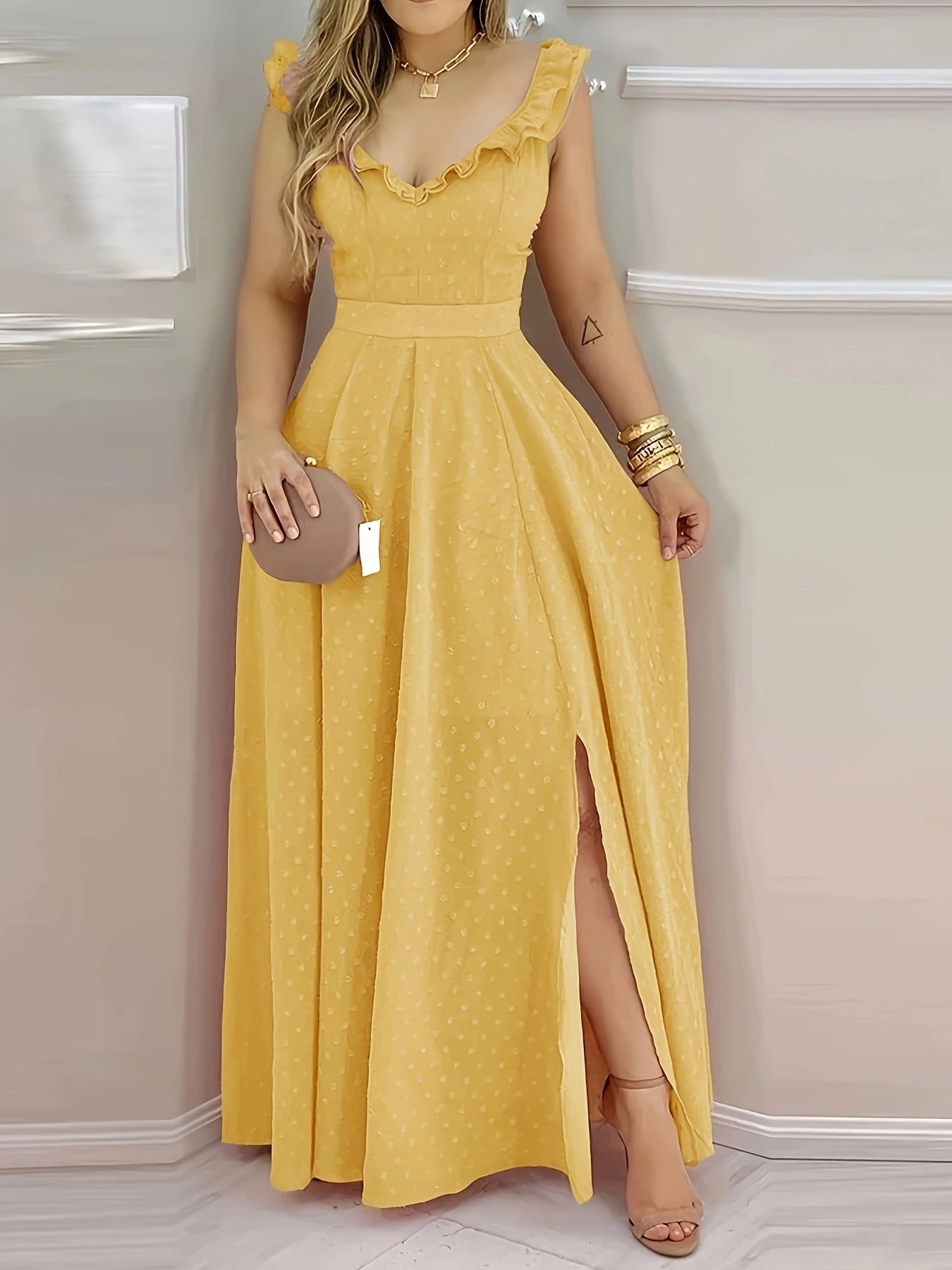 Penelope Pink Halter Crop Top Split Maxi Skirt Two Piece Set