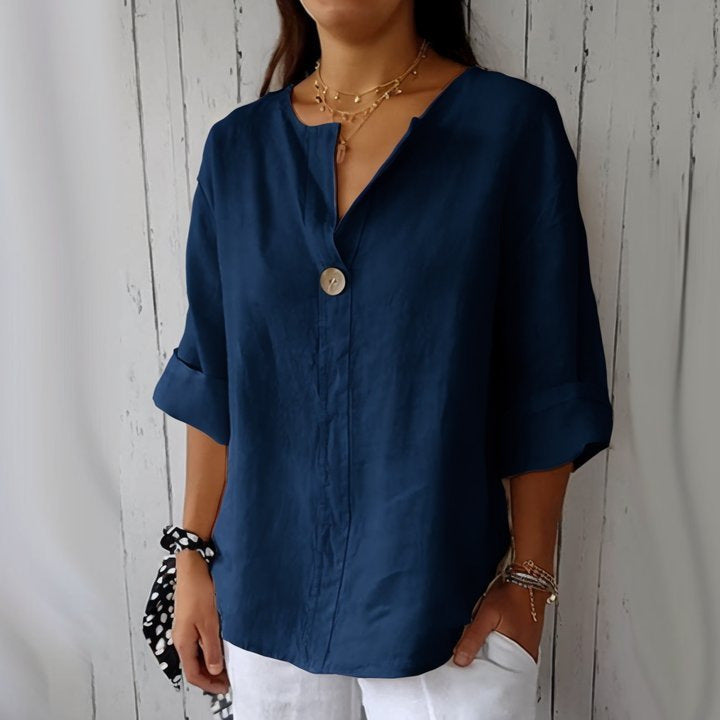 Odera V-Neck Button Top