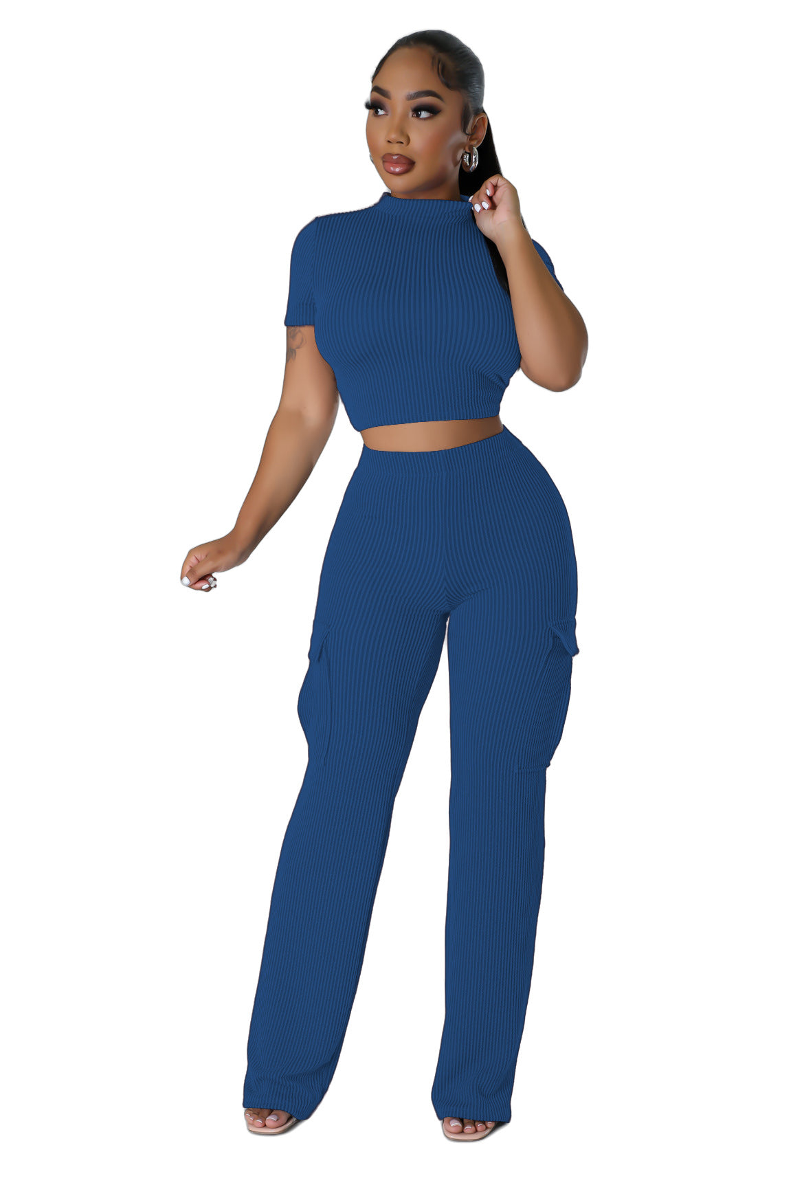 Lyric Solid Wide-Leg Jumpsuit Set