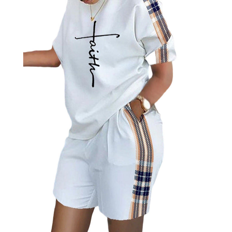 Camille Printed Short-Sleeve Two-Piece Set