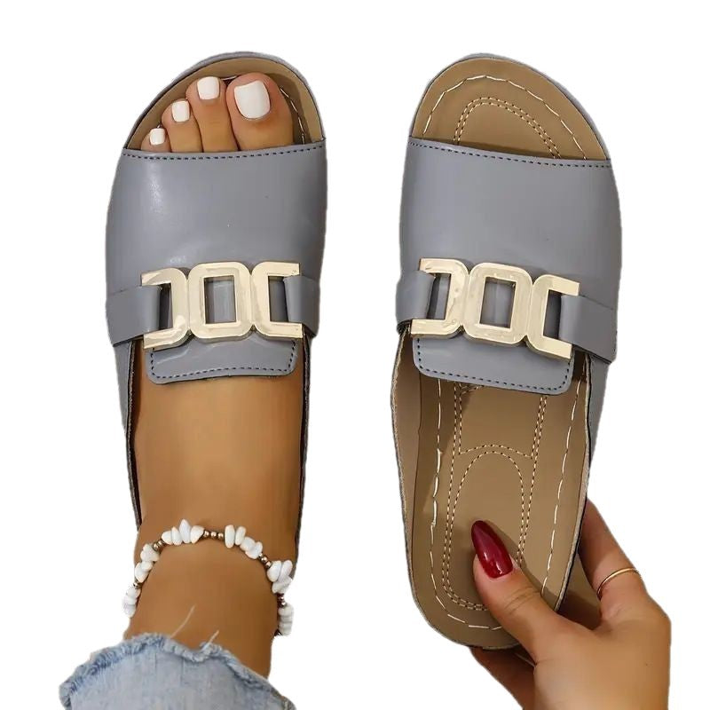 Bex Wedge Buckle Flat Sandal