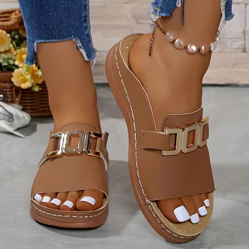 Bex Wedge Buckle Flat Sandal