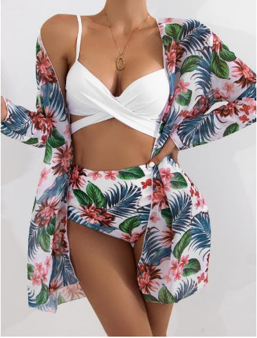 Ines Printed Three-Piece Swimsuit
