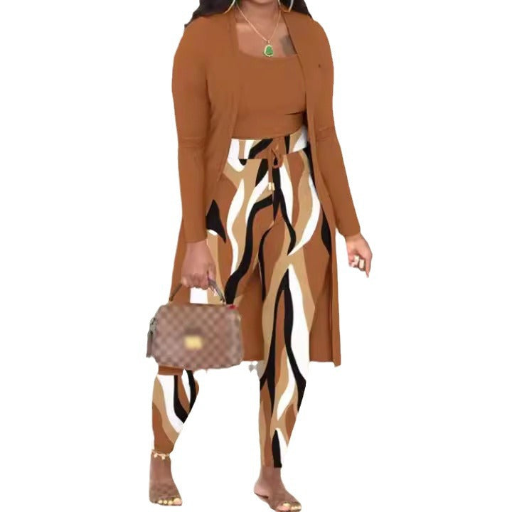 Zara Printed Coat & Trousers Set