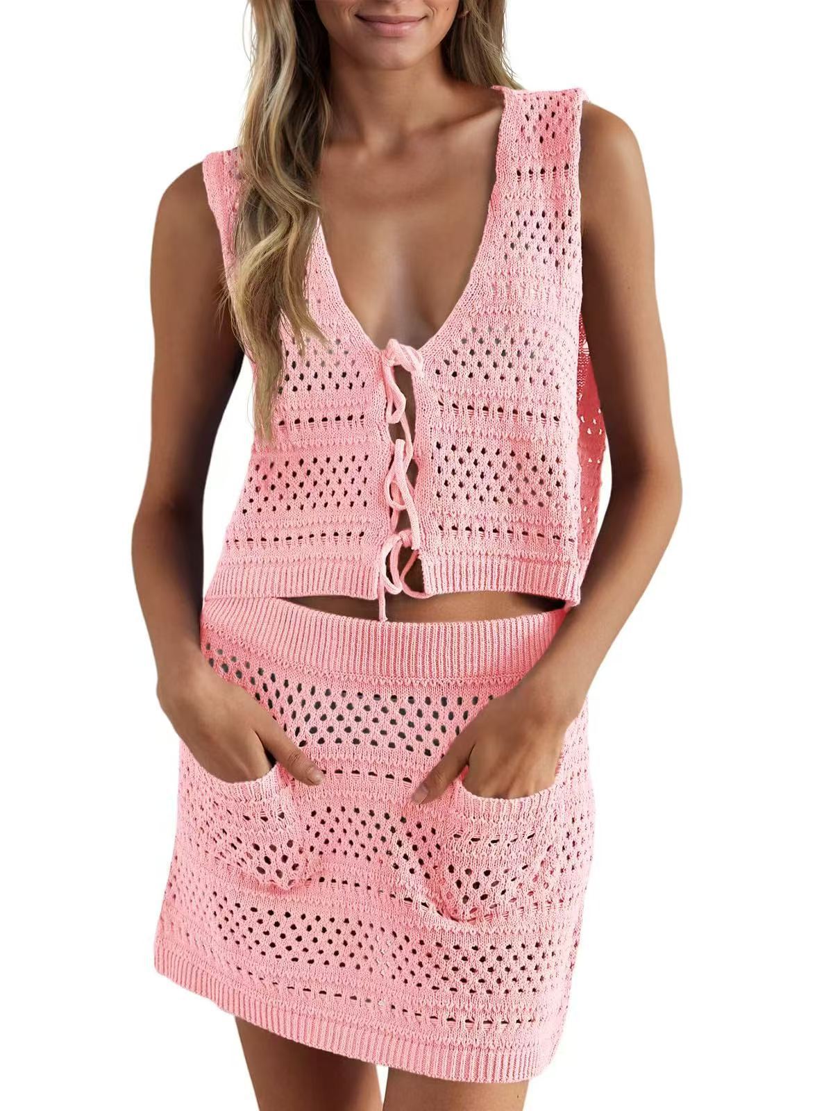 Callie Knit Hollow Swimsuit Dress