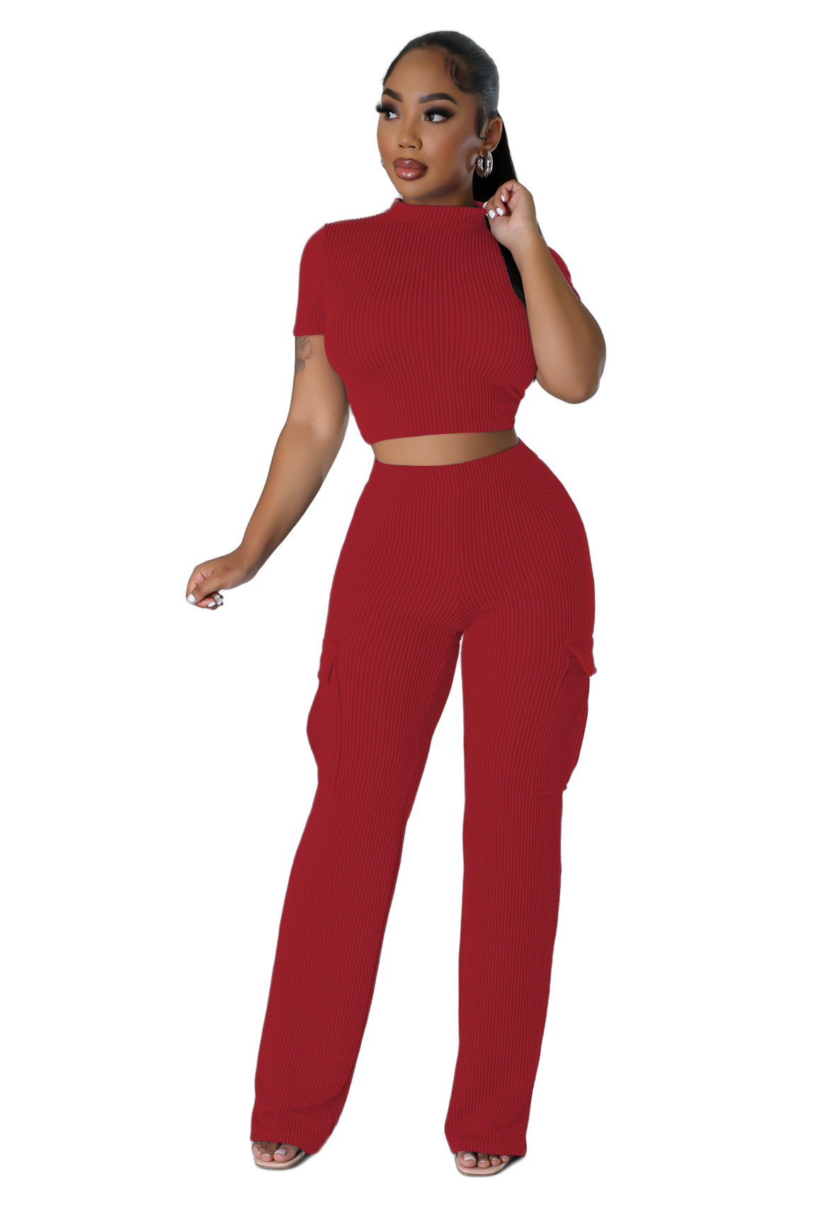 Lyric Solid Wide-Leg Jumpsuit Set