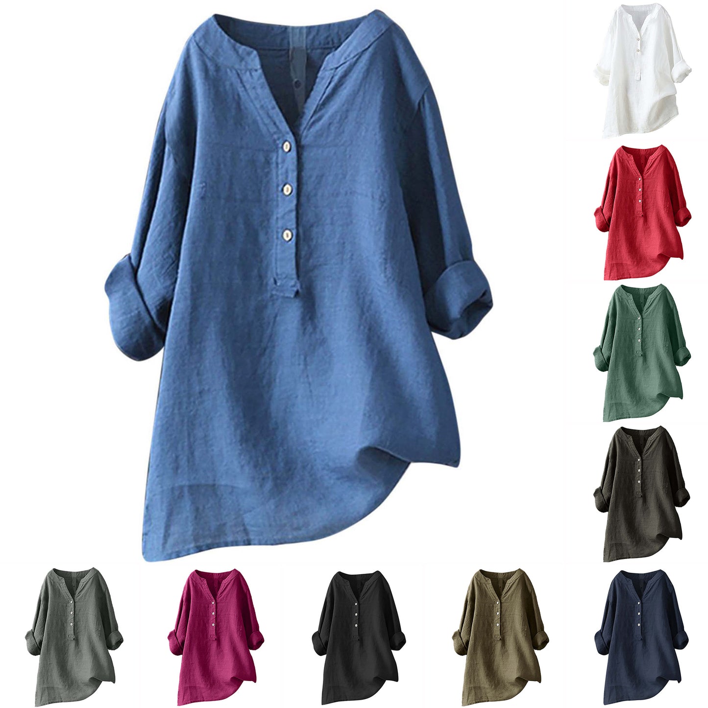 Isadora Stand Collar Linen Tunic