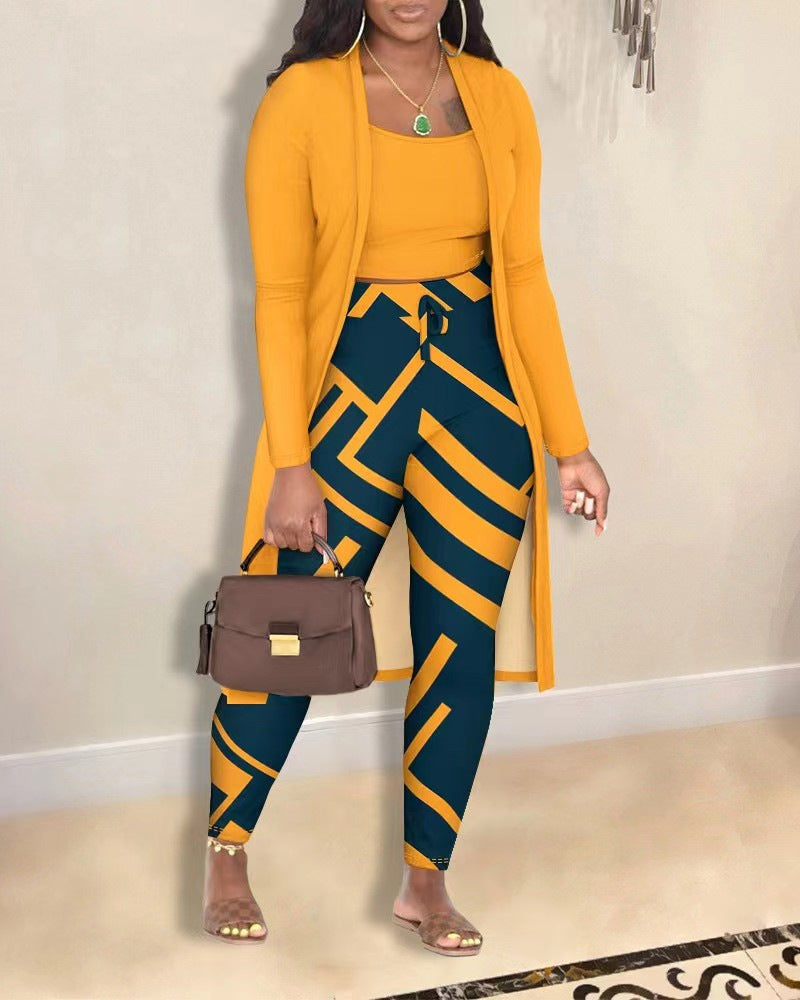 Zara Printed Coat & Trousers Set