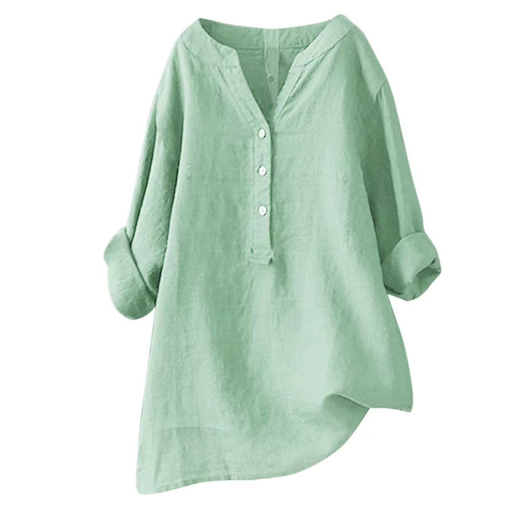 Isadora Stand Collar Linen Tunic