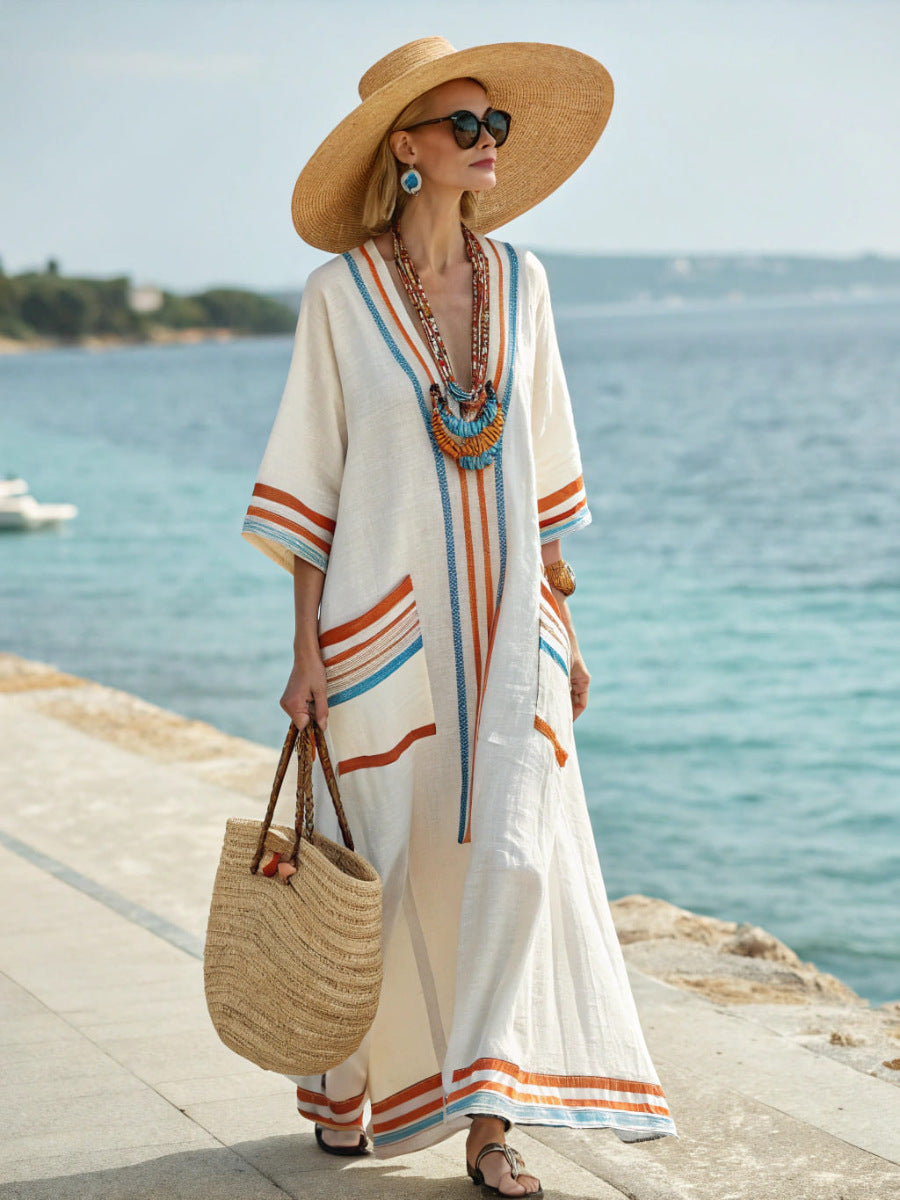 Senna Striped Print Maxi Dress