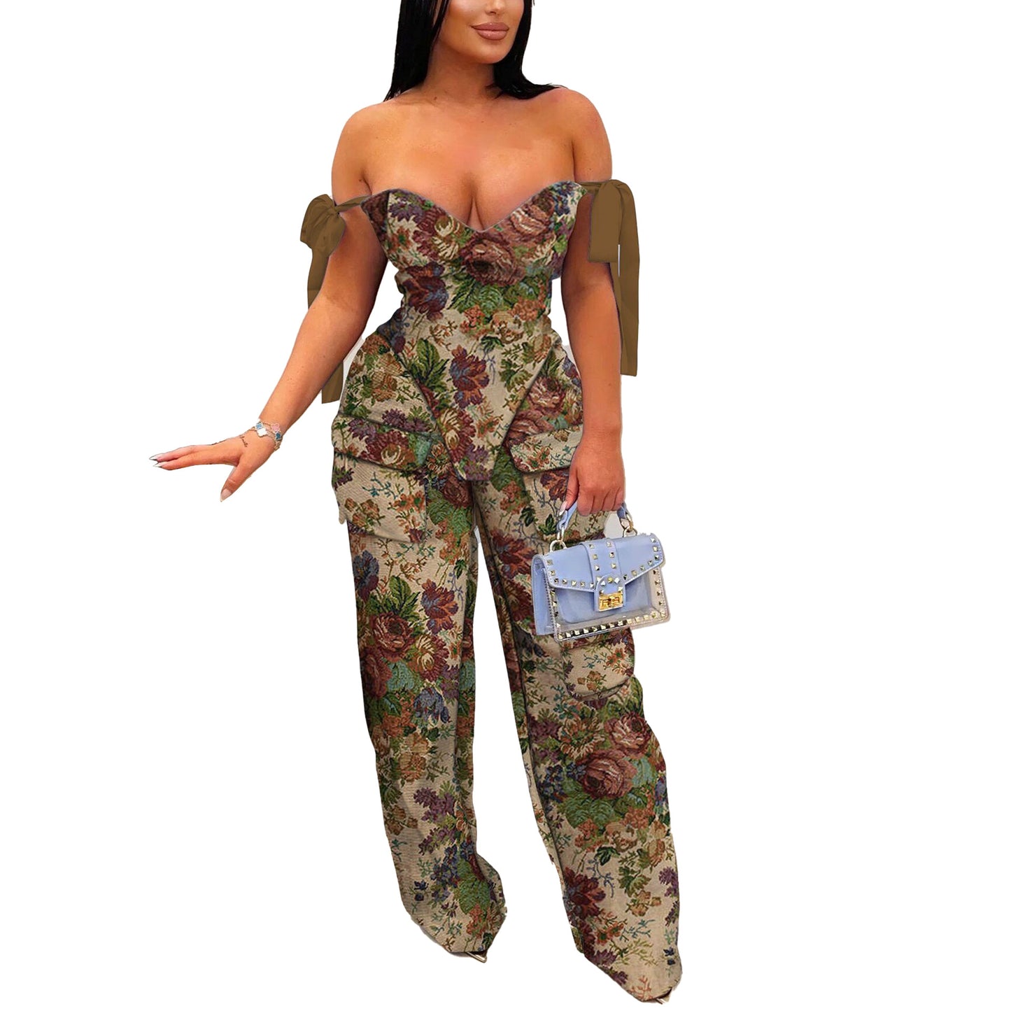 Verra Oil-Print Drawstring Cargo Set