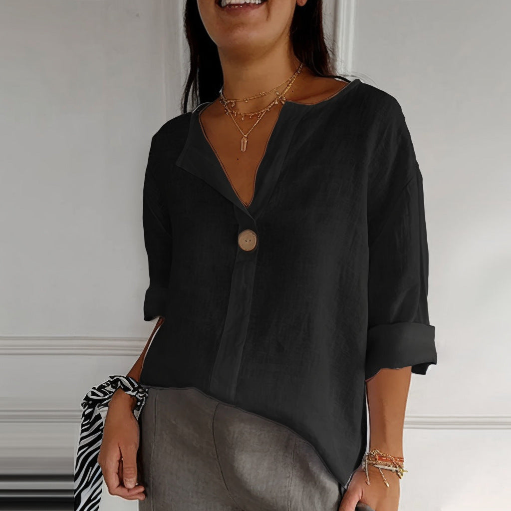 Odera V-Neck Button Top
