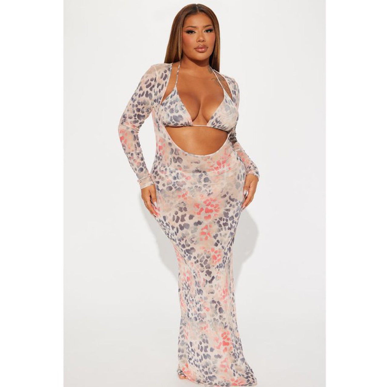 Indigo Tie-Dye Bikini Cover-Up Set