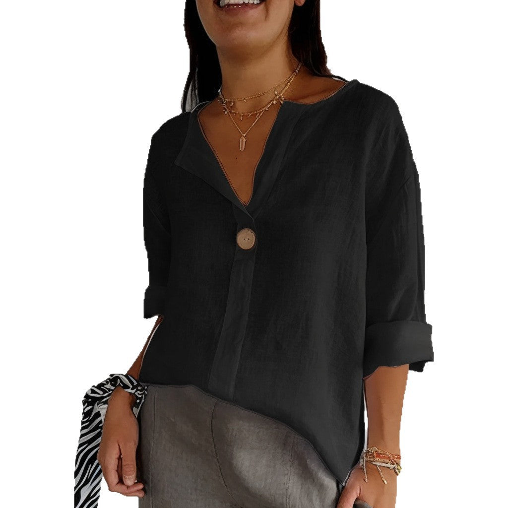 Odera V-Neck Button Top