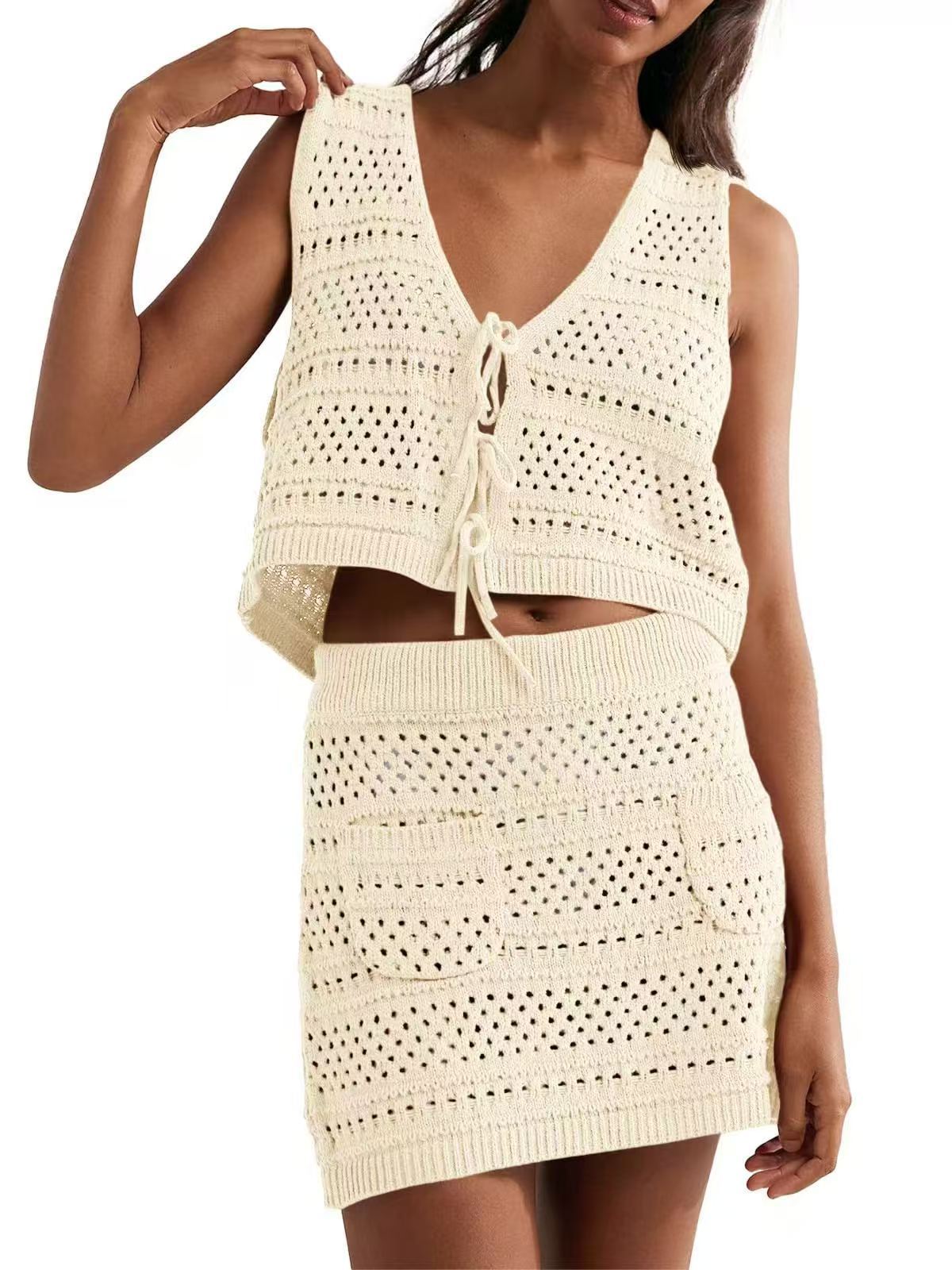 Callie Knit Hollow Swimsuit Dress