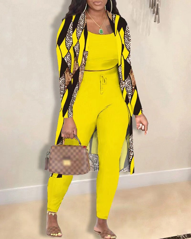Zara Printed Coat & Trousers Set