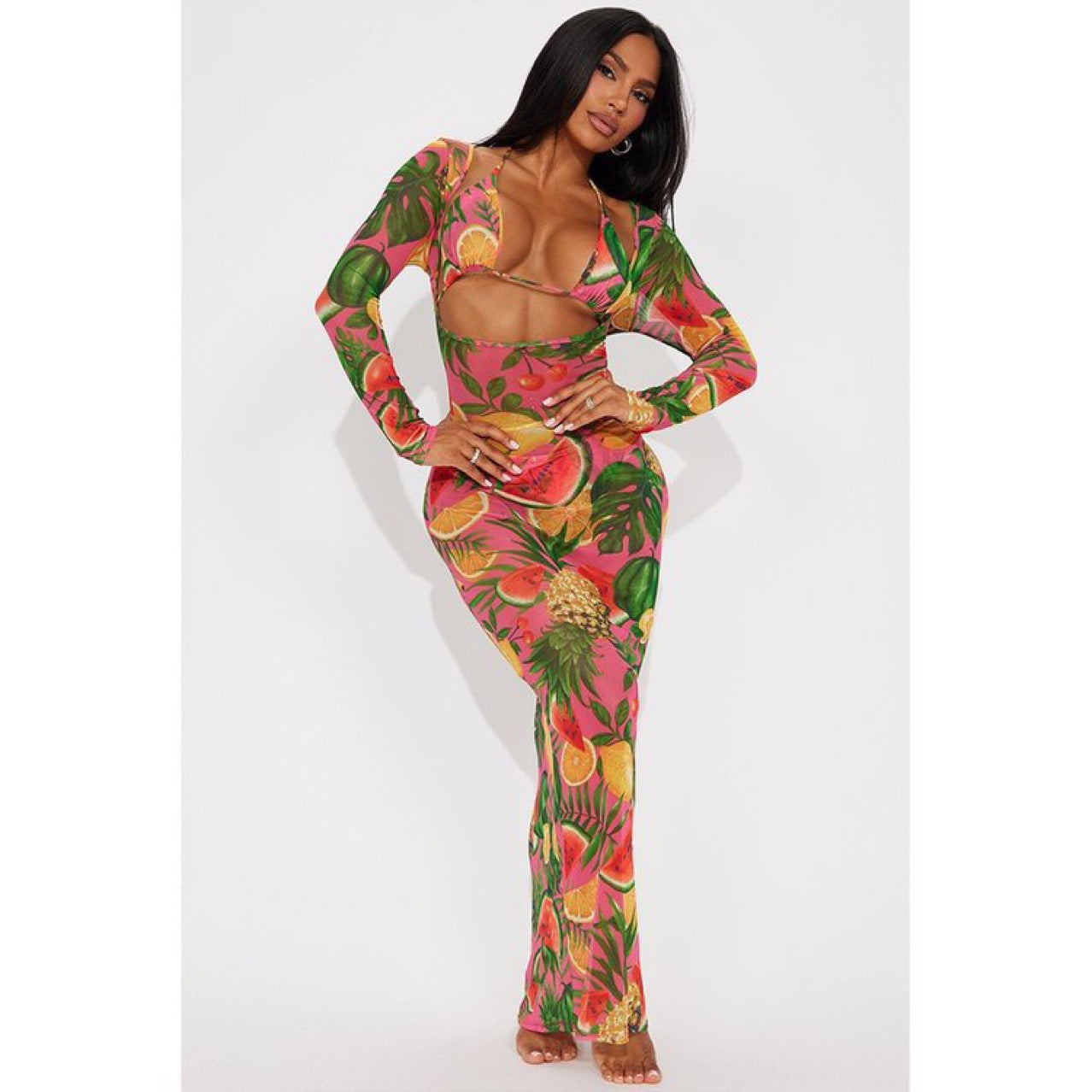 Indigo Tie-Dye Bikini Cover-Up Set