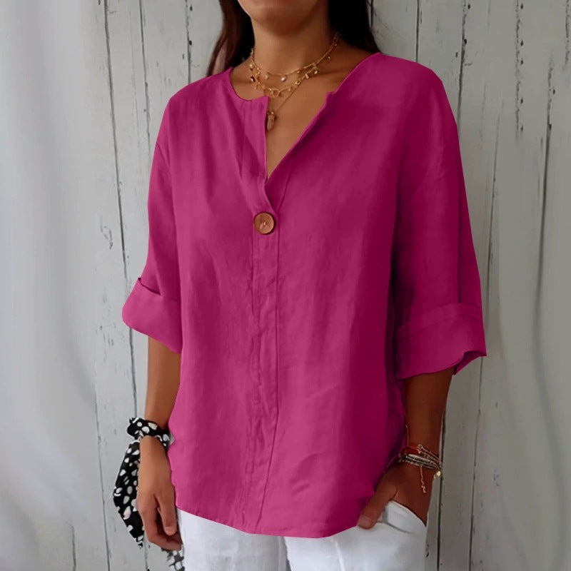 Odera V-Neck Button Top