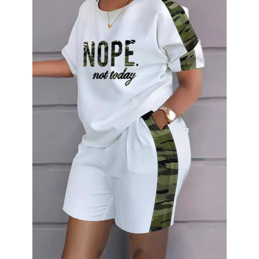 Camille Printed Short-Sleeve Two-Piece Set