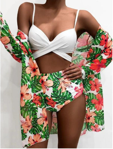Ines Printed Three-Piece Swimsuit