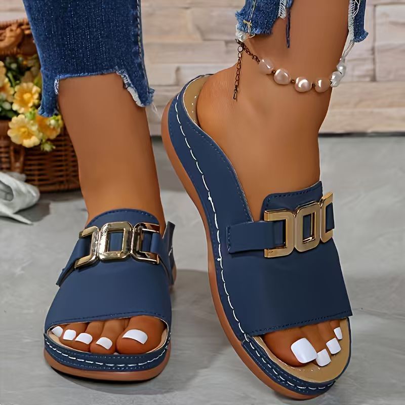 Bex Wedge Buckle Flat Sandal