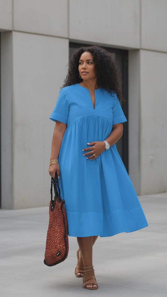 Brelly Cinched Waist Shirt Dress